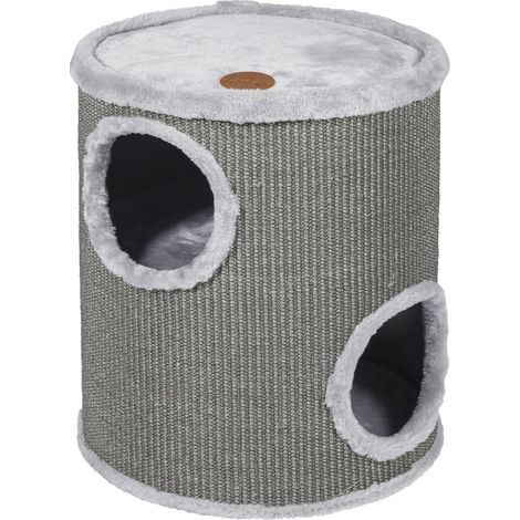 Baril à gratter Moderne et élégant, Finition Grise, Ø36x50cm, Tonneau à gratter, Griffoir pour Chat, Arbre à Chat Stable pour Petits