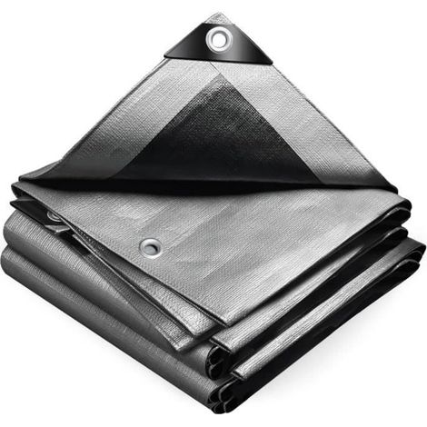 Bâche de Protection en Polyéthylène,Bâche Imperméable Ultra Lourde et Résistante Revêtue,Aluminium Couverture Étanche 3x5m (1/3)