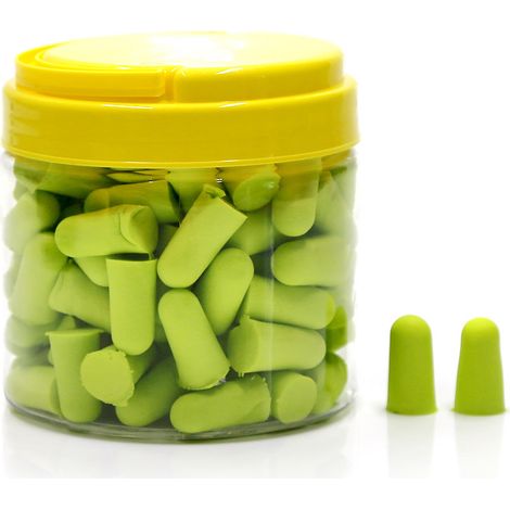 Ortviai Bouchons d’oreilles en mousse souple – 50 paires, couleur vert clair, réduction de bruit 27 dB pour sommeil et concentration