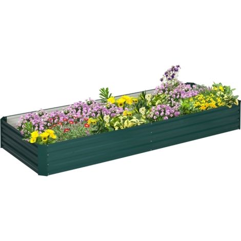 Metal Raised Garden Bed Planter Box for Outdoor Flower and Herb Gardening, Dimensions 241x90.5x30cm, Durable and Stylish