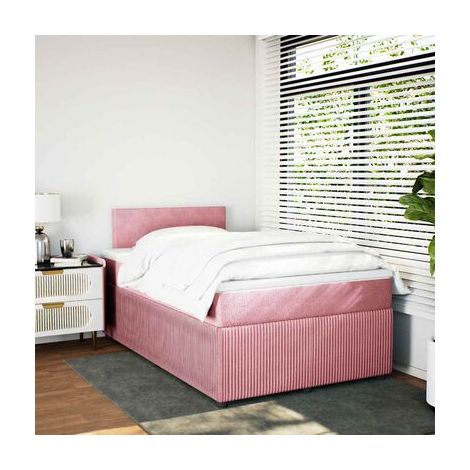 Sommier Snowco (avec matelas), motif roses, 120 × 200 cm, en velours, velours doux et confortable, pour chambre, confort quotidien, assemblage rapide (1/5)