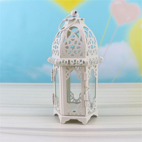 Porte-bougie chauffe-plat en métal – Petit format décoratif pour table et mariage – blanc translucide (1/4)