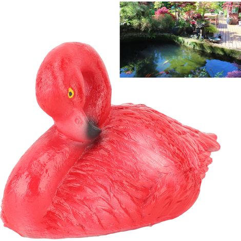 Décoration Flamingo Flottante pour Bassin - Sculpture Résine Rouge Restant - Ornement Piscine/Jardin (1/5)