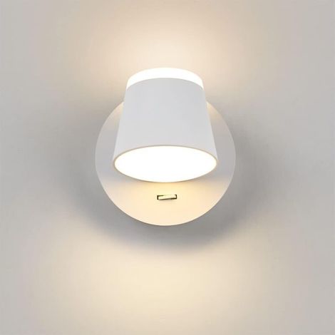 Applique murale LED Lumières mural chambre à coucher Lampe murale LED Escalier intérieur applique murale tête de lit commutateur/LED 8W /garages couloir hôtels Rotation à 360 degrés blanc 3000K-RAPAND (1/5)