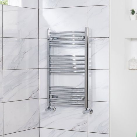 WarmeHaus Curved Heated Towel Rail Chrome 800x500mm (1/5)