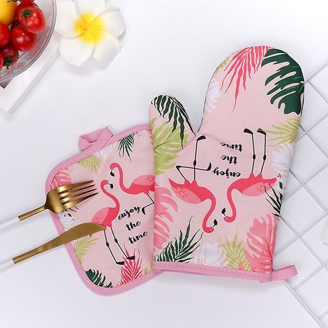 (flamant)gants De Four Et Maniques Cuisine Coton Gants De Cuisine Rsistant Chaleur Maniques Pour Four Barbecue Cuisson Manipulation (1/3)