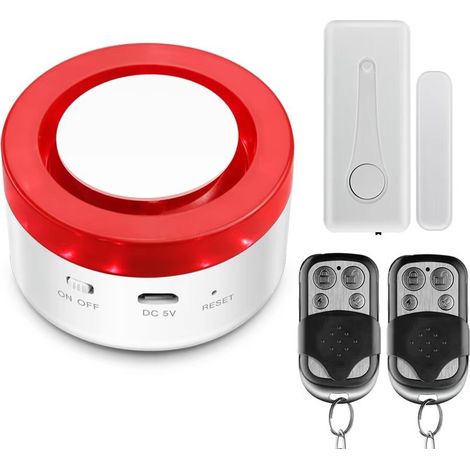 Porte Alarme et fenêtre detecteur, Alarme Maison sans Fil Carillon magnétique pour Porte et cambrioleur, Garage, sirène de sécurité avec 2 télécommandes, 120 DB Fort