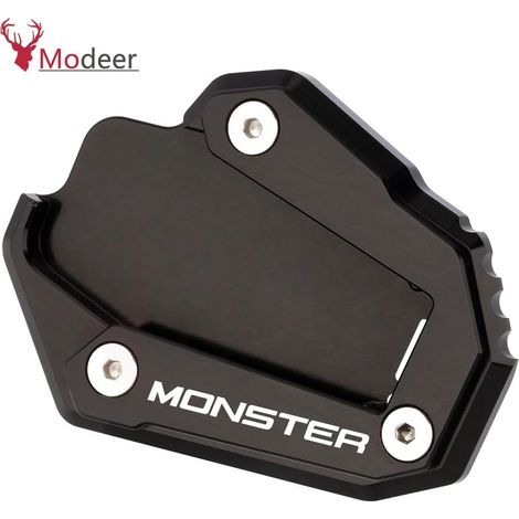(Monster entièrement noir) Compatible avec Ducati Monster 1200, 1200S, 1200R et 821 Monster. Nouvelle béquille latérale, plaque de protection, extension de repose-pieds, support de béquille latérale M (1/3)