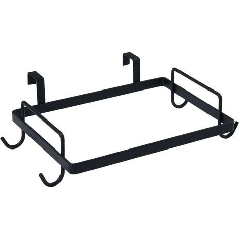 Porte-sacs poubelle en métal à suspendre à la porte, noir, de la marque Household Essentials. (1/5)