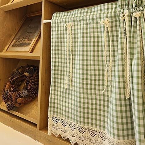 Rideau Court Japonais Rideau occultant poussière café Cuisine Porte d'armoire évier Demi-Draperies LxH 150X60CM (1/4)