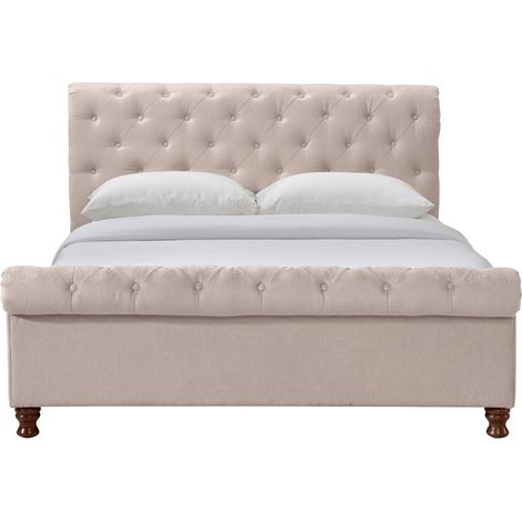 Letto matrimoniale 160x200 velluto capitonne RILEY (1/4)