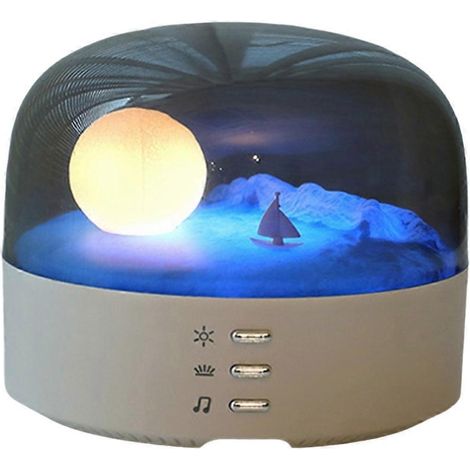 Nachtlicht mit Bluetooth-Lautsprecher, Nachttischlampe mit Mondlichteffekt, 2-in-1-Bluetooth-Musiklampe, wiederaufladbare LED-Lampe – B (1/5)