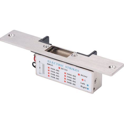 Gâche électrique à sécurité positive (mode NC) pour système de contrôle d'accès à serrure cylindrique 12 V (1/5)
