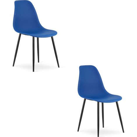 Chaise WAT bleue/pieds noirs x 2 (1/5)