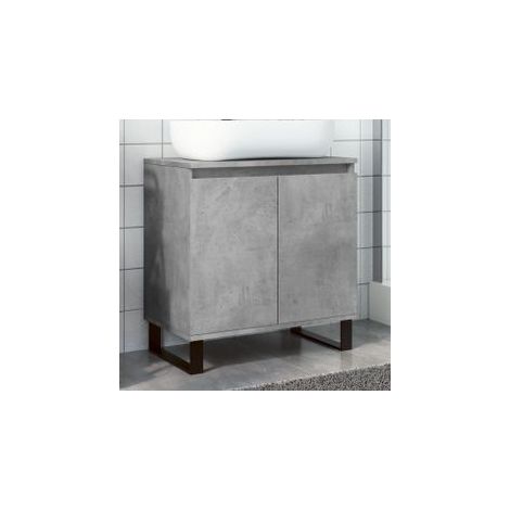 Armoire de bain gris béton 58x33x60 bois d'ingénierie (1/5)