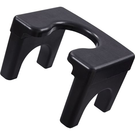 Il s'agit d'un siège de toilette/toilettes à la turque pour femmes enceintes et personnes âgées, d'un tabouret de douche/toilette pour adultes, haut et noir. (1/5)