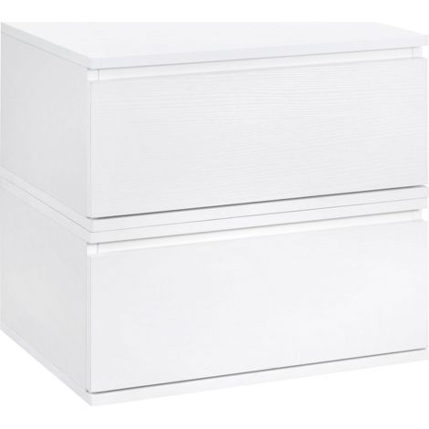 Set 2 Comodini Sospesi 49x38x23 cm in MDF e  Truciolato Bianco (1/5)