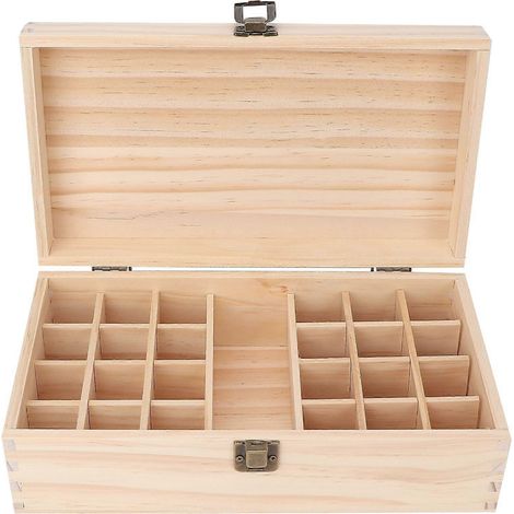 Ätherische Ölbox mit 24 Fächern, multifunktionaler Holzbehälter für ätherische Öle, Kosmetik, Nagellack, GeschenkYMMR (1/5)