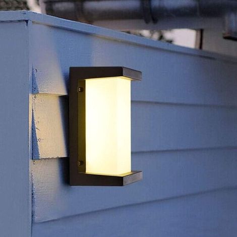 Longziming - Applique murale extérieure LED avec détecteur – Modèle vertical – 18 W, 1 800 lumens – Étanchéité IP66 – Éclairage de façade moderne – Aluminium – Lumière blanche (1/5)