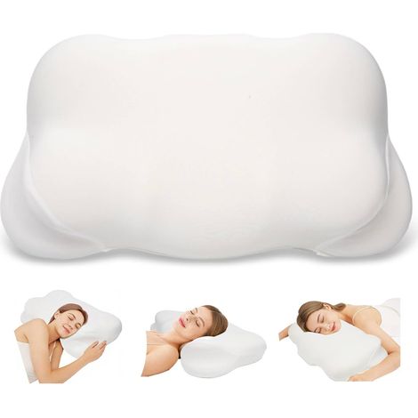 Oreillers, oreillers ergonomiques à mémoire de forme, oreillers cervicaux ajustables, avec taies d'oreiller respirantes, adaptés aux positions de sommeil sur le dos et sur le côté (1/5)