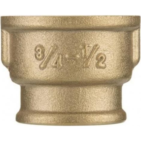 Manchon De Réduction - 1/2 Pouces À 3/8 Pouces - Filetage Femelle - Pour Installation Eau Et Chauffage Central - En Laiton - 1 Pièce (1/2)