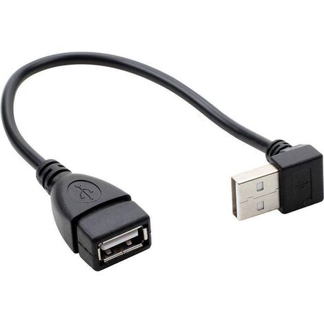 Rechtwinkliges USB 2.0-Adapterkabel, 90-Grad-Verlängerungsadapterkabel, USB-Stecker auf Buchse-Datenverlängerungskabel, 20 cm. (1/5)