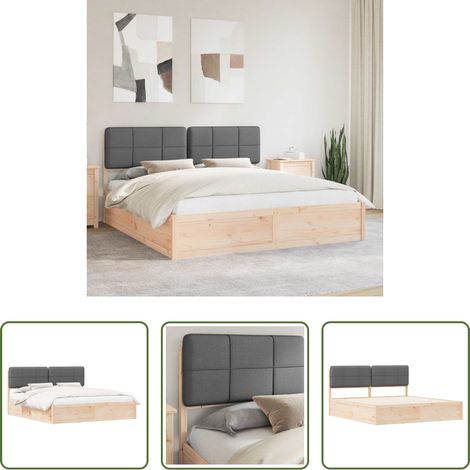 vidaXL Estructura de Cama con Cabecera Tapizada Gris oscuro (1/5)