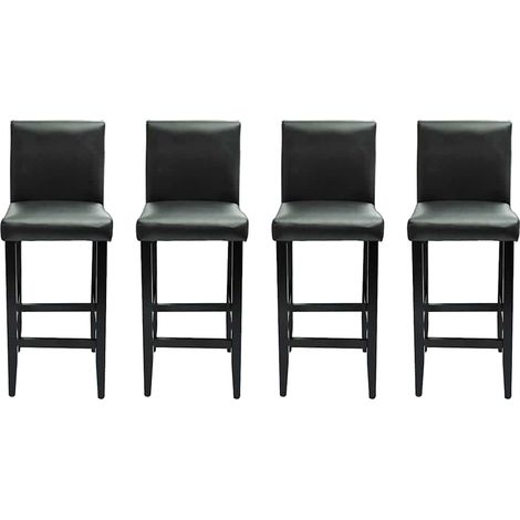 Maison Exclusive - Barshocker 4 Stk. Schwarz Kunstleder (1/5)