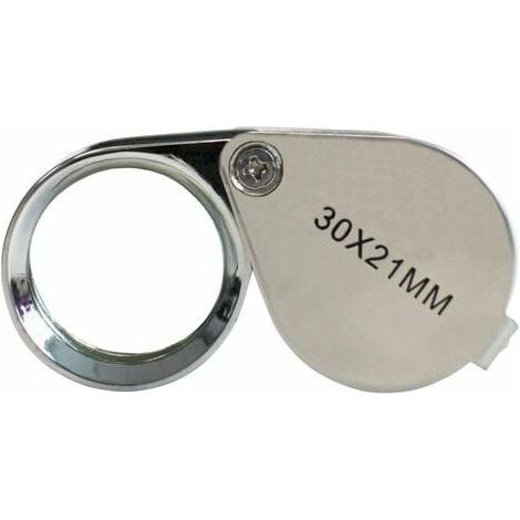 Jeweler Loupe - 30x21mm Glass Magnifying Loupe for Jewelery Antique Eyepiece Lens - 30X Pocket Loupe - Foldable Glass - Botanist Loupe (1/5)