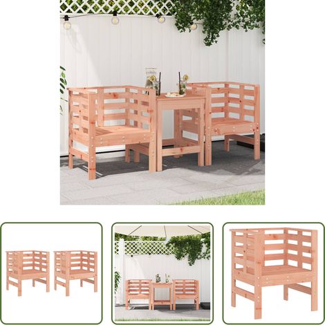 Holzstühle -  Gartenstühle 2 Stk. 61,5x53x71 cm Massivholz Douglasie (1/5)
