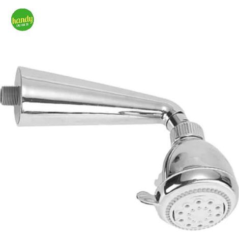 Soffione Tondo Con Braccio Ambra Bathroom Phone 5 Funzioni In Abs Cromato E Bianco 1/2 - L. 20 Cm X ø 8,5 Cm (1/2)