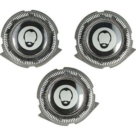 vhbw 3x cabezales de repuesto compatible con Philips S3310, S3333, S3350, S3510, S3510/06, S3510/08, S3520, S3520/06, S3520/08, S3530 máquina de afeitar, plata