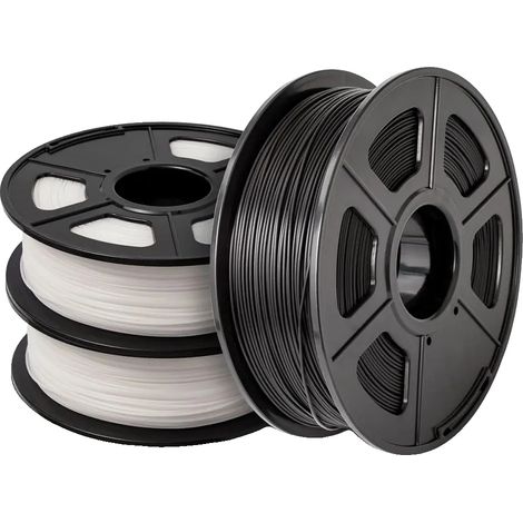 3D-Drucker-Filament, PLA-Material, 1,75 mm Durchmesser, 3 Rollen pro Packung, PLA-2WT-1BK (1/2)