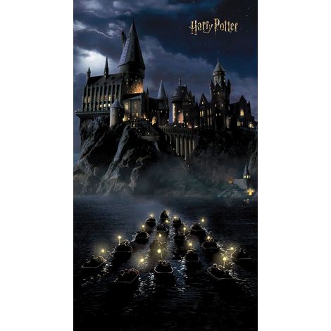 papier peint panoramique Harry Potter Poudlard noir et bleu foncé  - Sanders & Sanders (1/3)