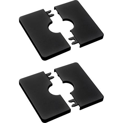 Lot de 2 cache-tuyaux carrés autocollants en plastique ABS pour tuyau de douche de 22 mm de diamètre (noir) (1/5)