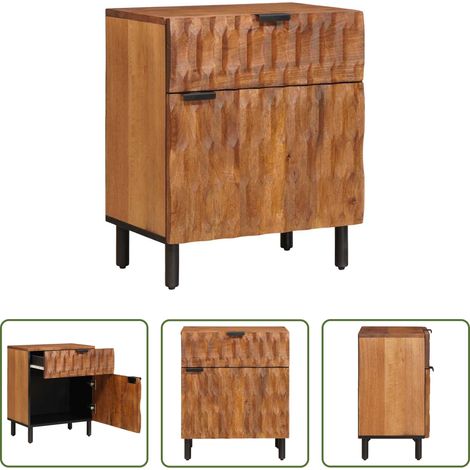 vidaXL Rangement - Cabinet de chevet Marron 50 x 33 x 60 cm Bois de mangue massif (1/5)