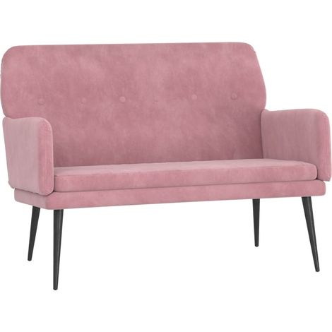 Panca con schienale e braccioli 108 x 79 x 79 cm in velluto rosa DEC024683