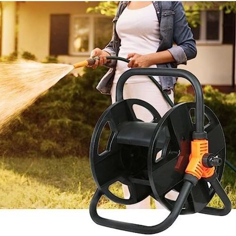 Garden hose reel, small portable garden hose reel, sturdy tangle-free garden hose storage trolley, mobile garden hose, storage reel (1/5)