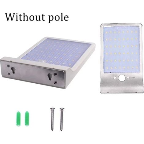 (48 LED blanches sans poteau) Lampe murale solaire à détecteur de mouvement PIR pour jardin, maison ou extérieur, étanche IP65, décoration de cour ou de terrasse (1/5)