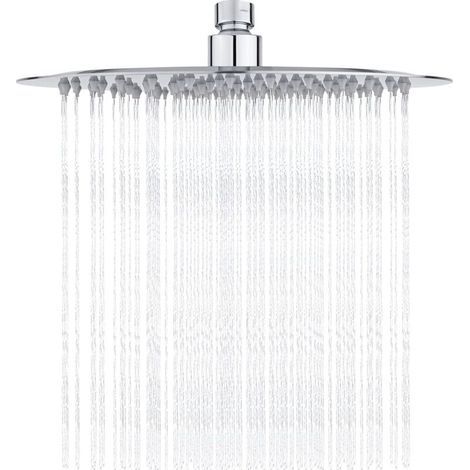 Garden FutureTete de Douche Inox - Douche Economie d'Eau, Pommeau de Douche Ronde 25CM, Tete de Douche Pluie Universelle Filetage 1/2 Pouce, Rotatif 360°, Inclinable 30°, Facile à Installer et à Netto (1/5)