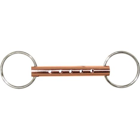 Morso respiro intero ad anelli in acciaio inox e rame vuoto 21 mm