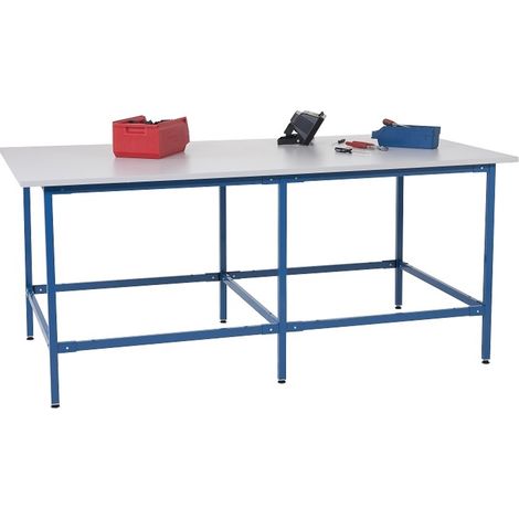 PROVOST - Table de travail modulable 6 pieds en acier gris (3500 x 800 mm) - Provost
