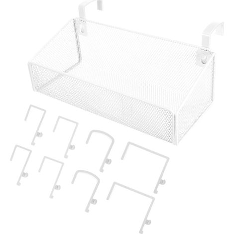 Panier de Rangement Suspendu en Métal Robuste Blanc, Organisateur Multifonction pour Lit Superposé, Gain de Place, pour Chambre, Dortoir et Bureau, Modèle, Support Métallique (1/5)