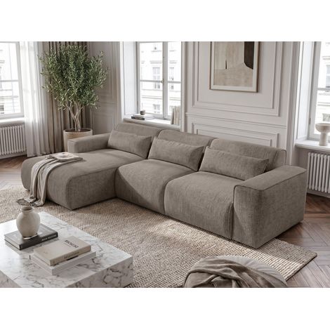 AX LIVING Wohnlandschaft mit Schlaffunktion Ruyam Hellbraun Sofa 310 cm L (1/5)