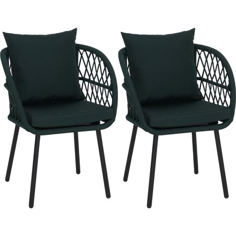 Lot de 2 chaises de jardin HWC-Q38, fauteuils de jardin avec accoudoirs, structure en aluminium tres (1/5)