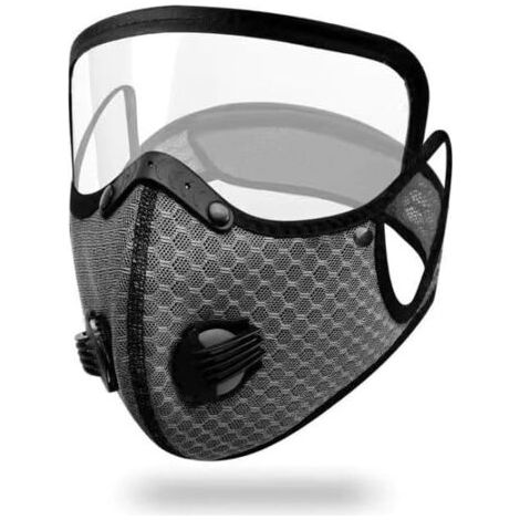 QORVA-Masque et lunettes de moto coupe-vent anti-UV avec lunettes amovibles, filtre à charbon actif, masques de protection pour le cyclisme
