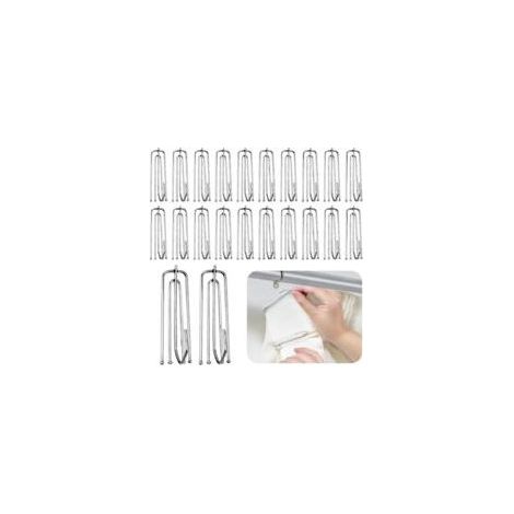 Set mit 60 Vorhanghaken für Ringe, Edelstahl-Vorhanghaken, Vorhanghaken, Duschvorhanghaken aus Metall, Klemmhaken, Vorhangclips (1/5)