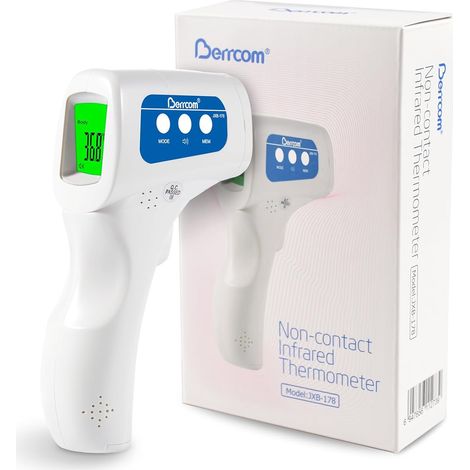 Thermomètre frontal infrarouge numérique sans contact pour bébés et adultes avec alarme de fièvre 3 couleurs et interrupteur °C/°F (1/5)