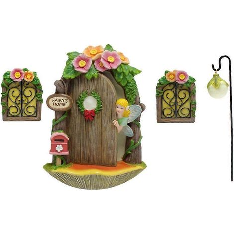 Porte de fée en résine pour mini-jardins féeriques, décorations pour porte d'elfe (1/4)