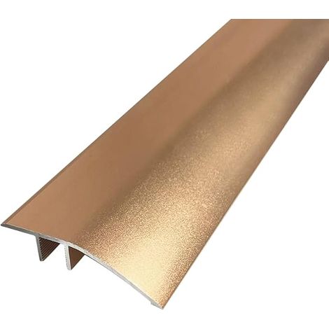 Rampe de Seuil Aluminium Seuil de Porte Barre de Seuil Rattrapage Bande de Transition Profilé de Transition,Convient pour Pente de 6-12mm(Or Cuivré, 0.9m×4.3cm) (1/5)